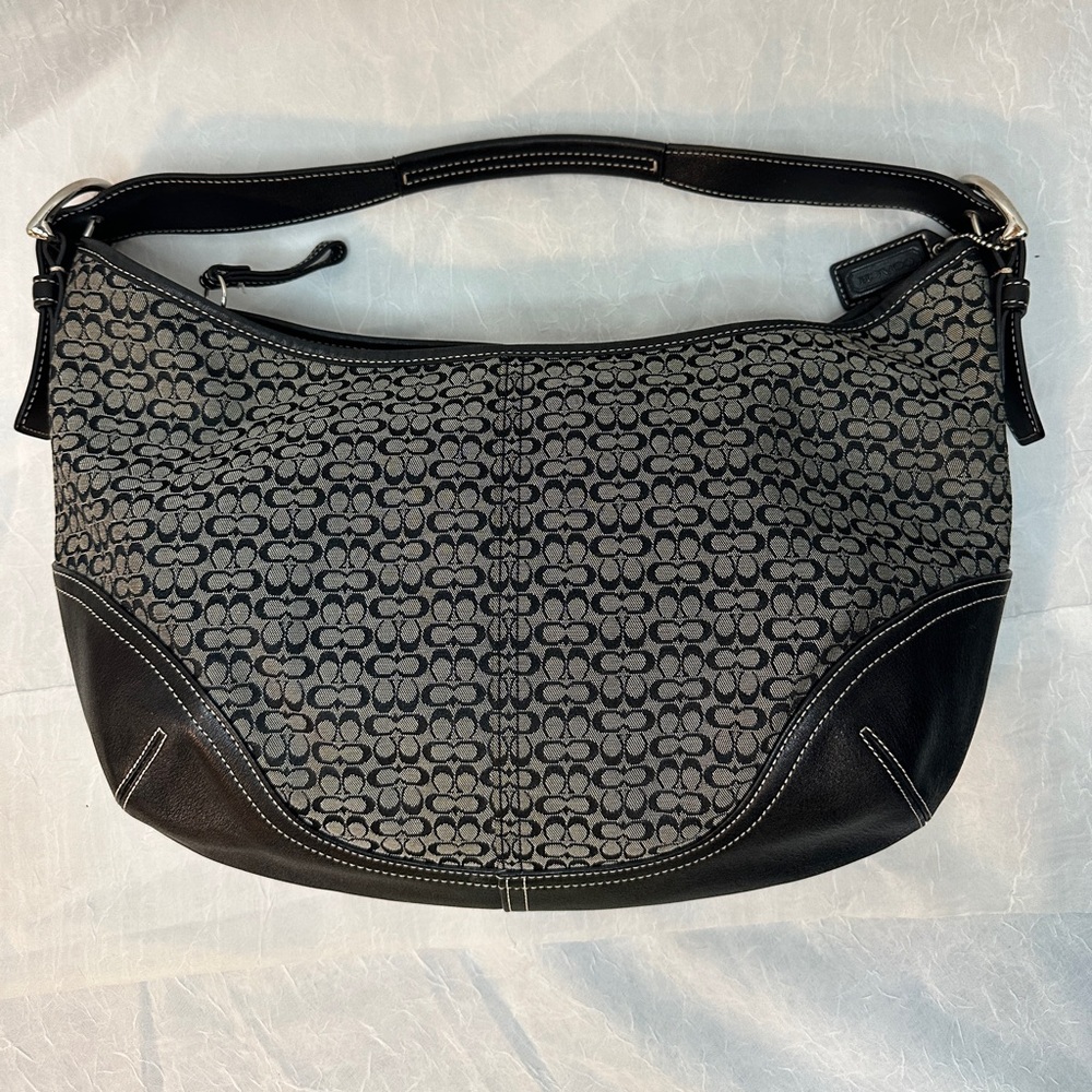 Coach Soho Signature Small C Black and Gray Women's Bag